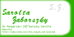 sarolta zaborszky business card